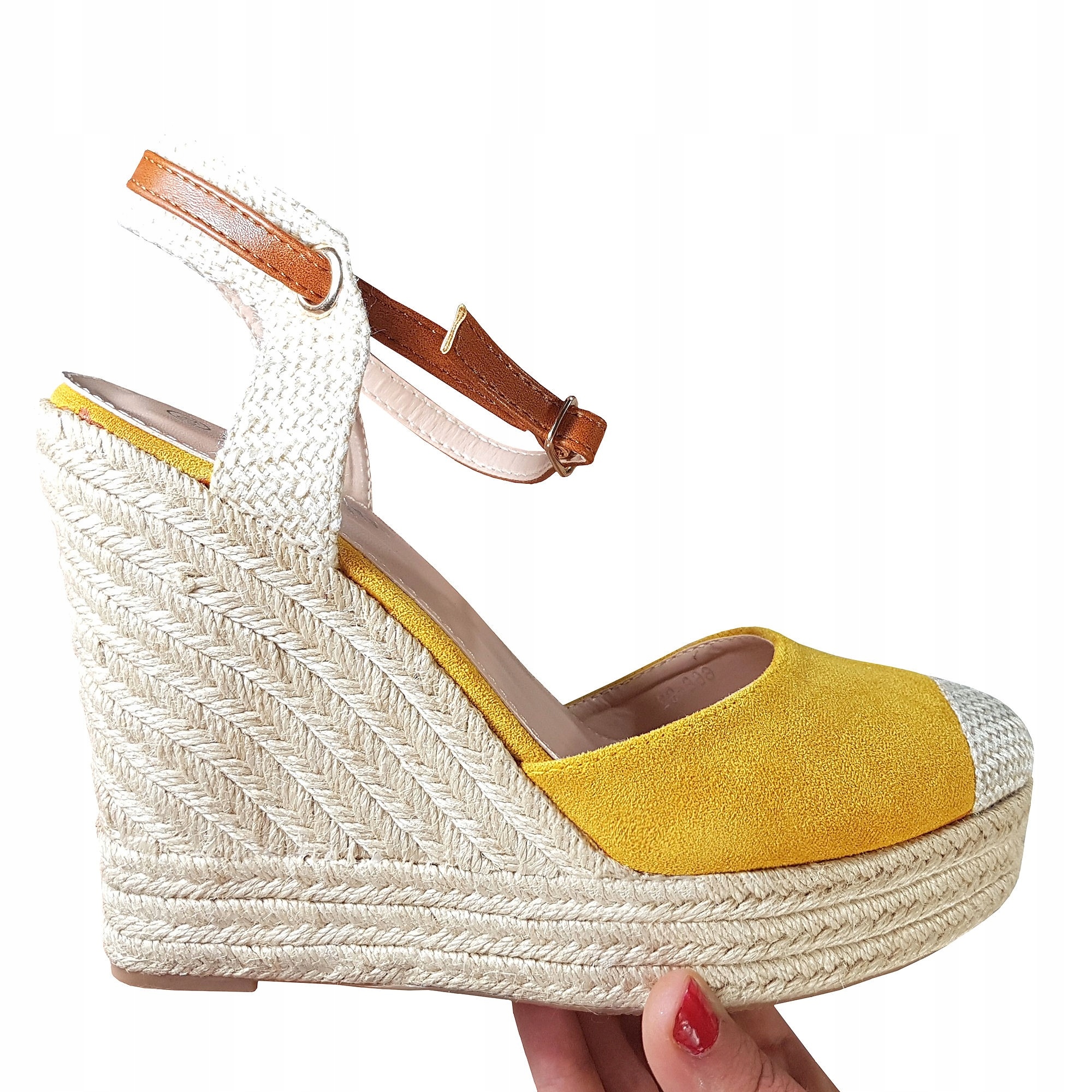 

Sandały Żółte Espadryle Koturn 8776 Rozmiar 37