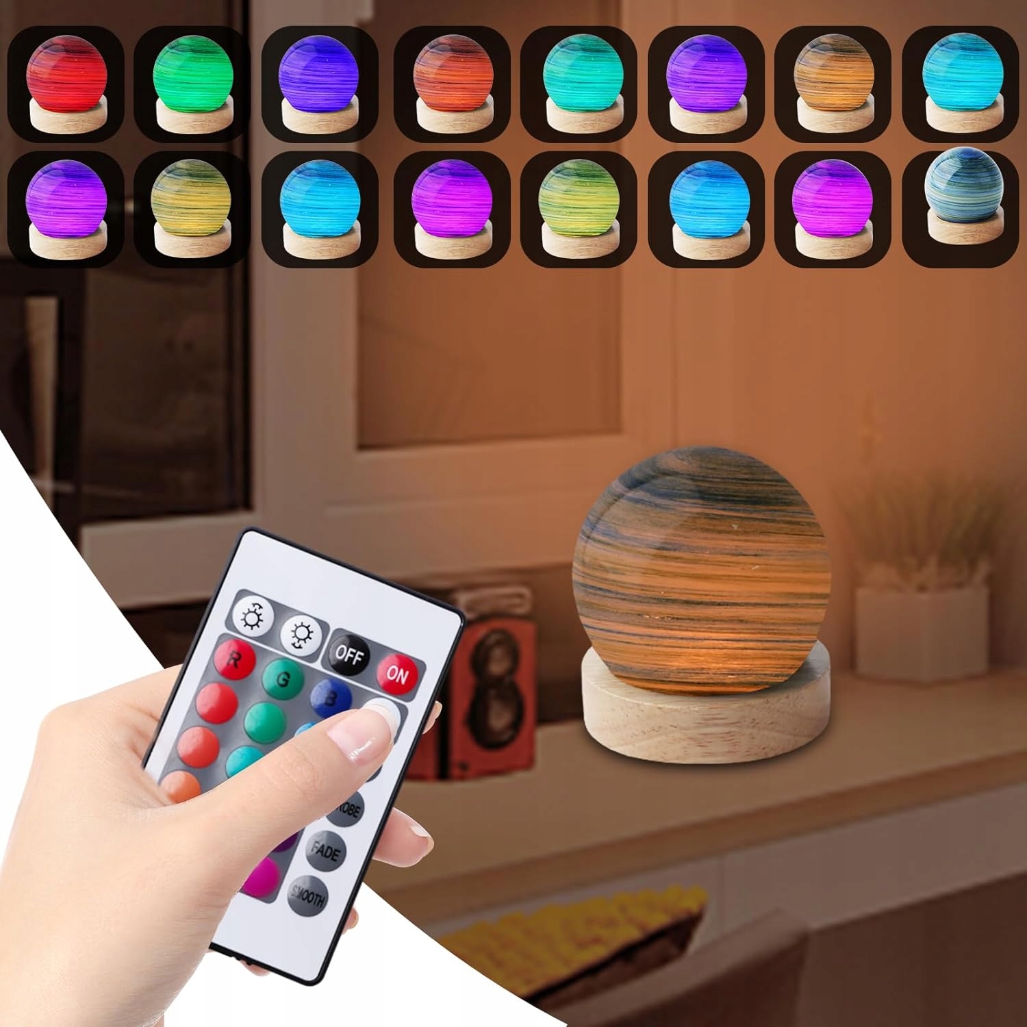 Lampka Nocna Dla Dzieci 16 Kol USB - Planet +Pilot Kod producenta 6LT0227901