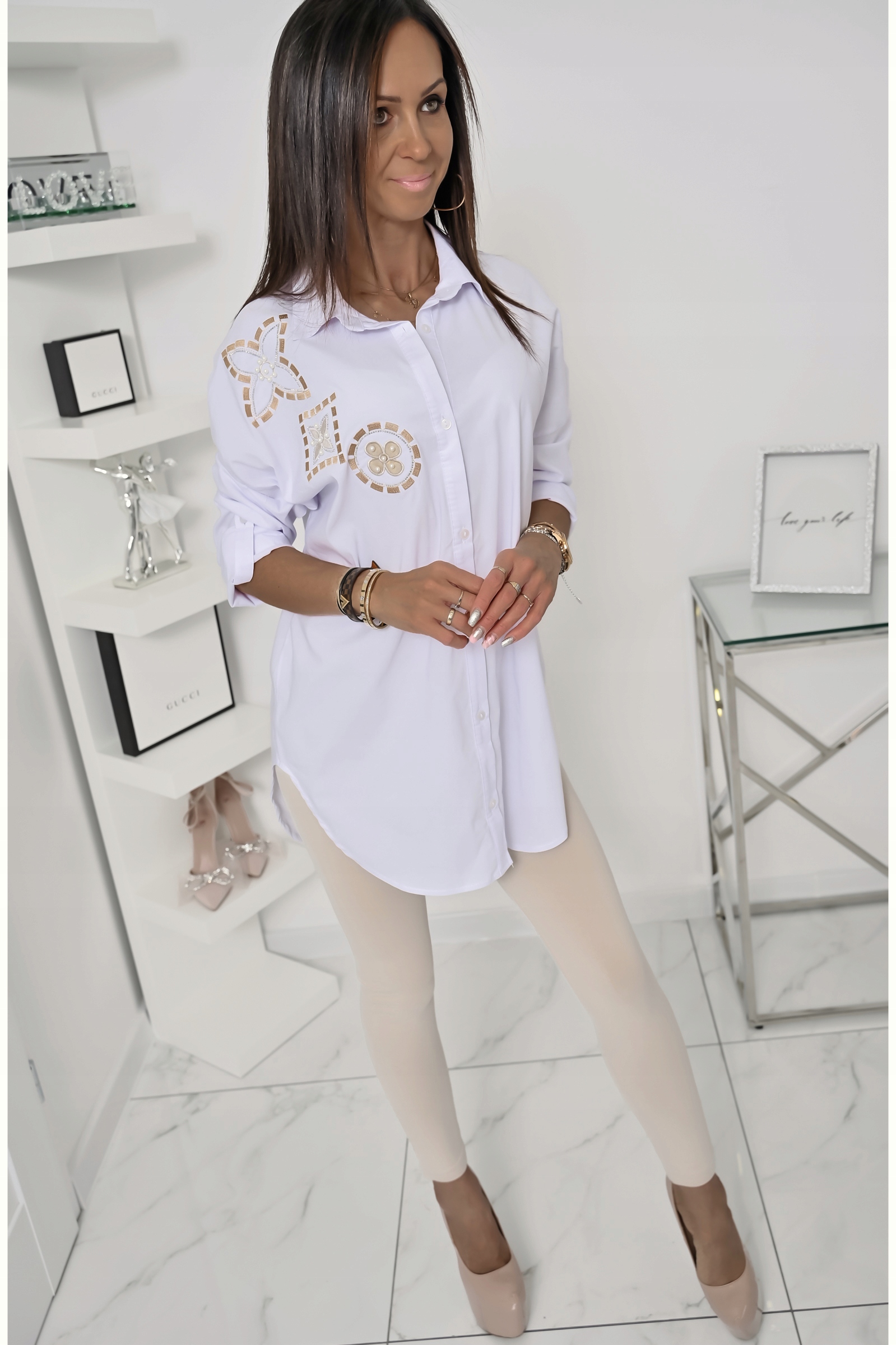 CASUALOWA KOSZULA OVERSIZE EMMELINE! WZ.3 XL Rękaw długi rękaw