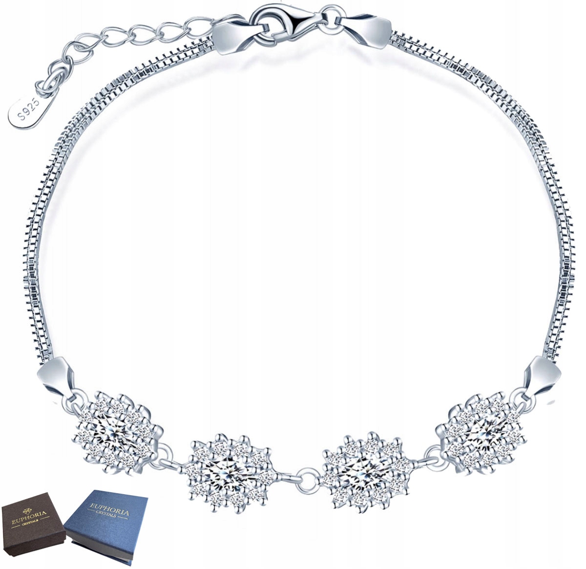 Stříbrný náramek s zirkony Dárek pro manželku Stříbro 925 K výročí