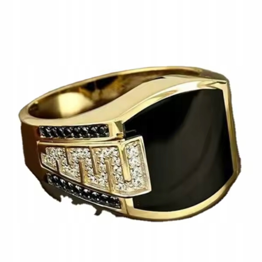 Zlatý luxusní symbol s drahými kameny, černá Ocel, ušlechtilá