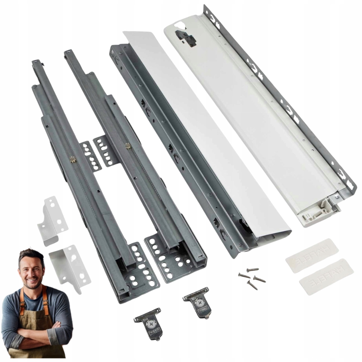 Šuplík Hafele Matrix S35 500 mm nízká H-84 Nosnost 35 kg Bílá