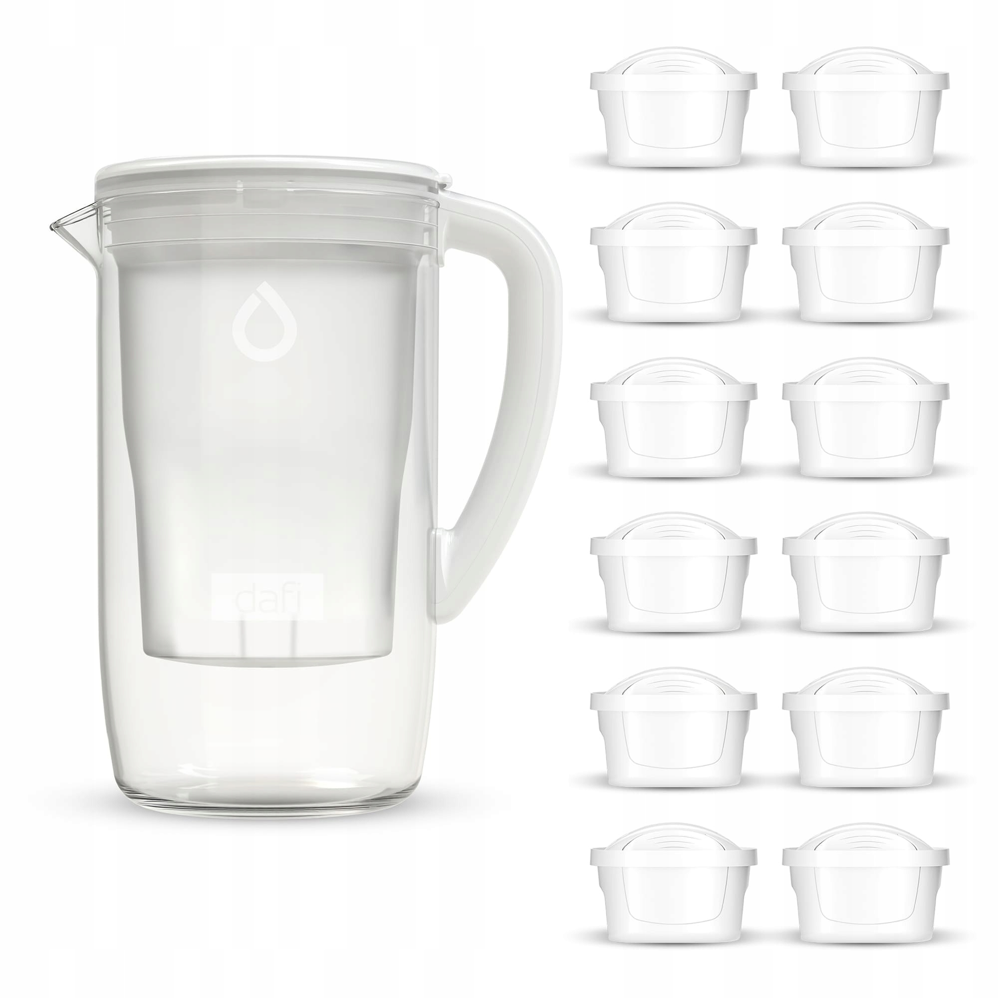 Skleněná Filtrační Konvice Dafi Prisma Led Bílá 12x Vložka Unimax