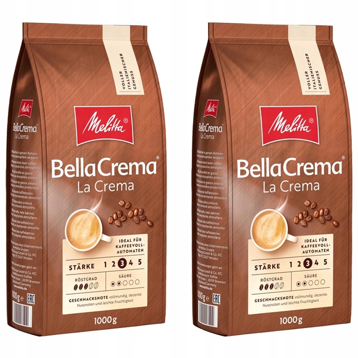 Kawa ziarnista Melitta BellaCrema LaCrema 2x1kg