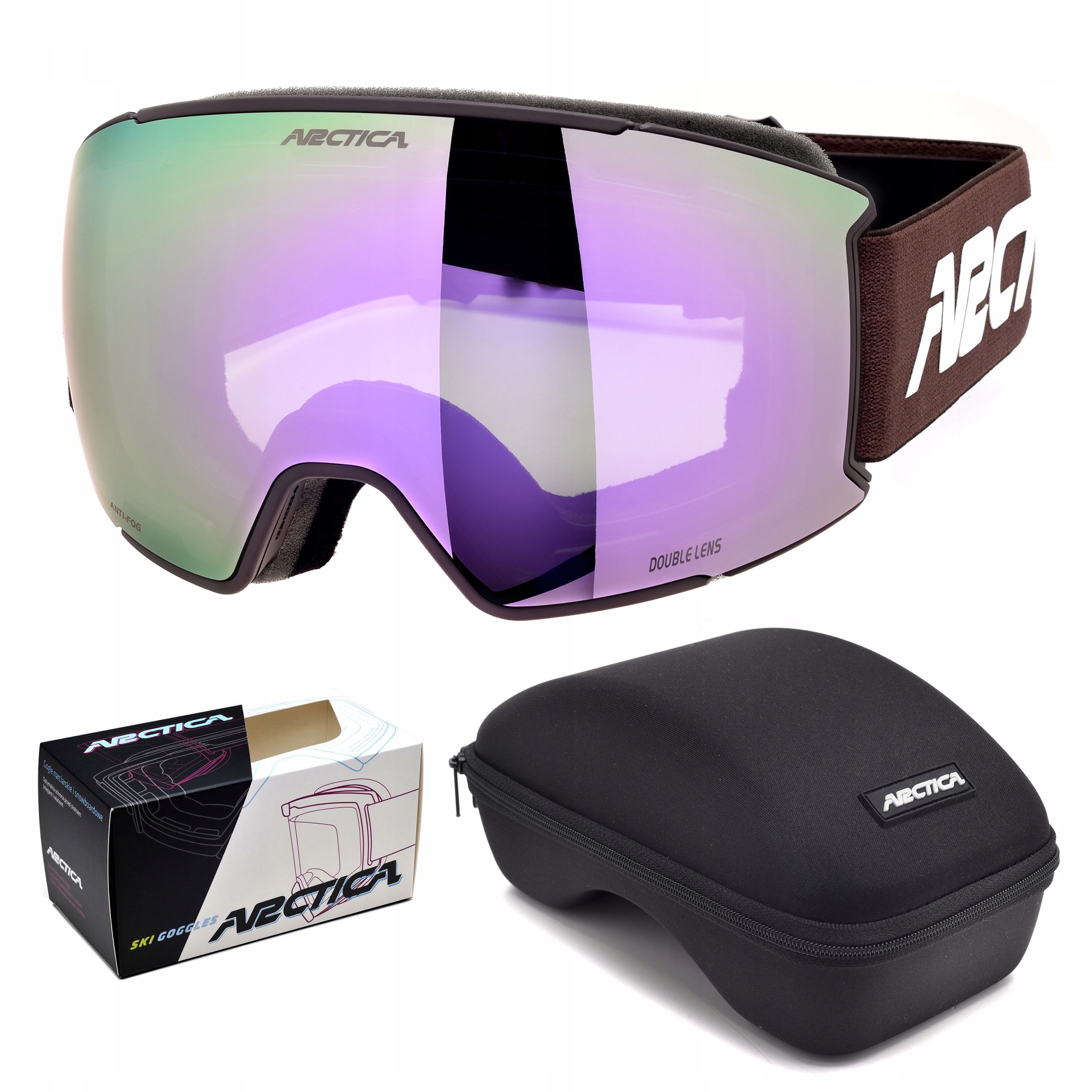 Lyžařské Brýle Arctica G-121B Vyměnitelné Sklo Na Magnet Nezamlžující Pouzdro