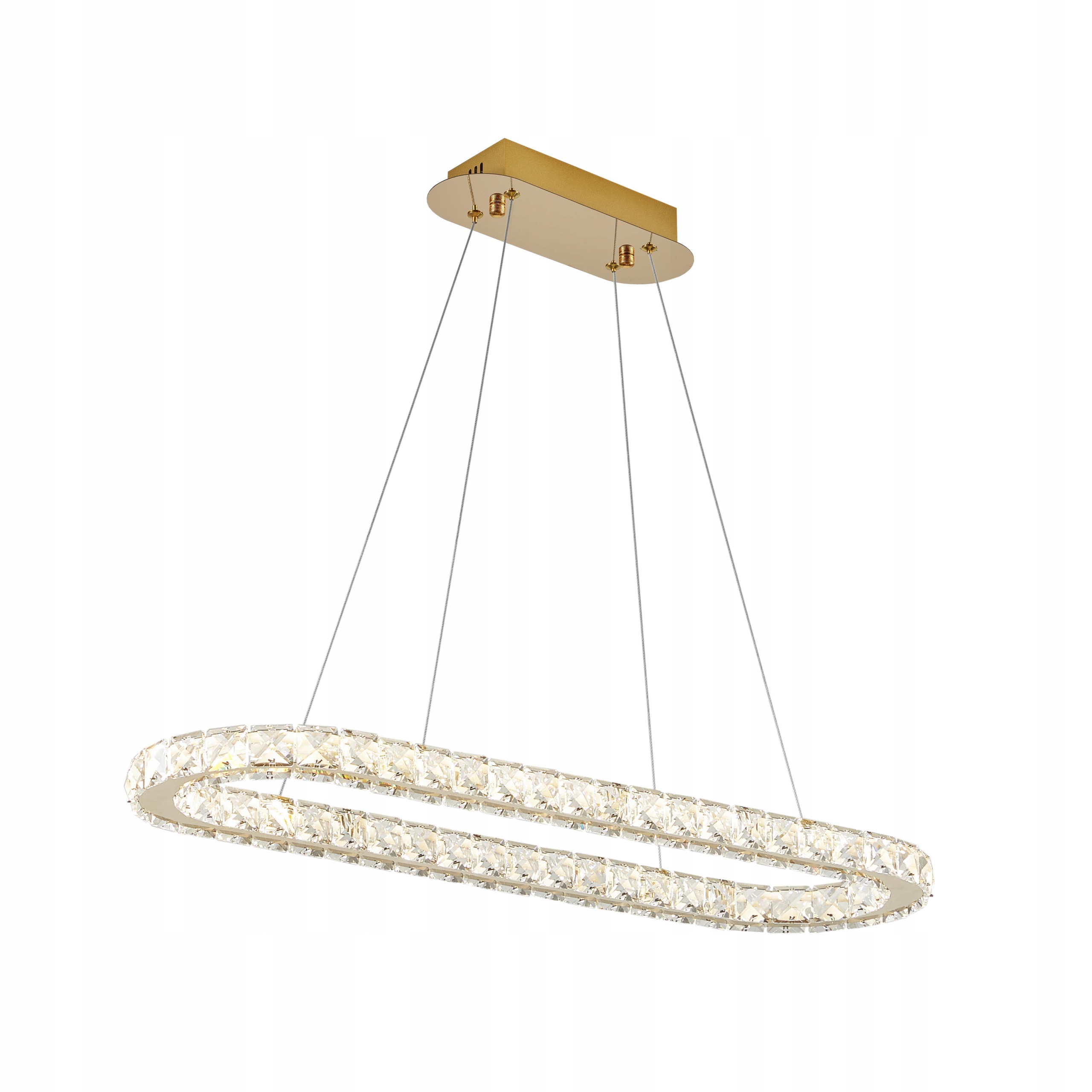 Lampa wisząca Led złoty nad stół kryształowa 70cm żyrandol loftPETRA Wobako