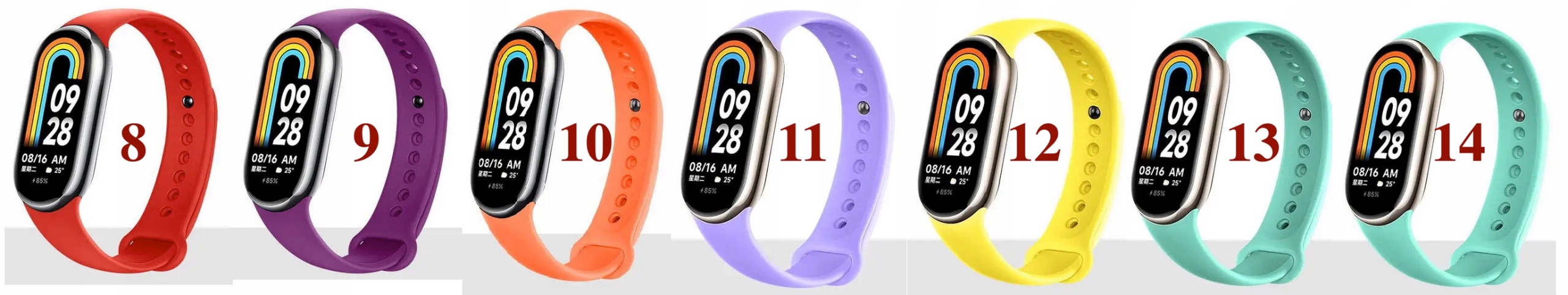 ZESTAW 5 SZTUK OPASKI DO XIAOMI MI BAND 8 PASEK PASKI OPASKA KOLORY Producent Inna