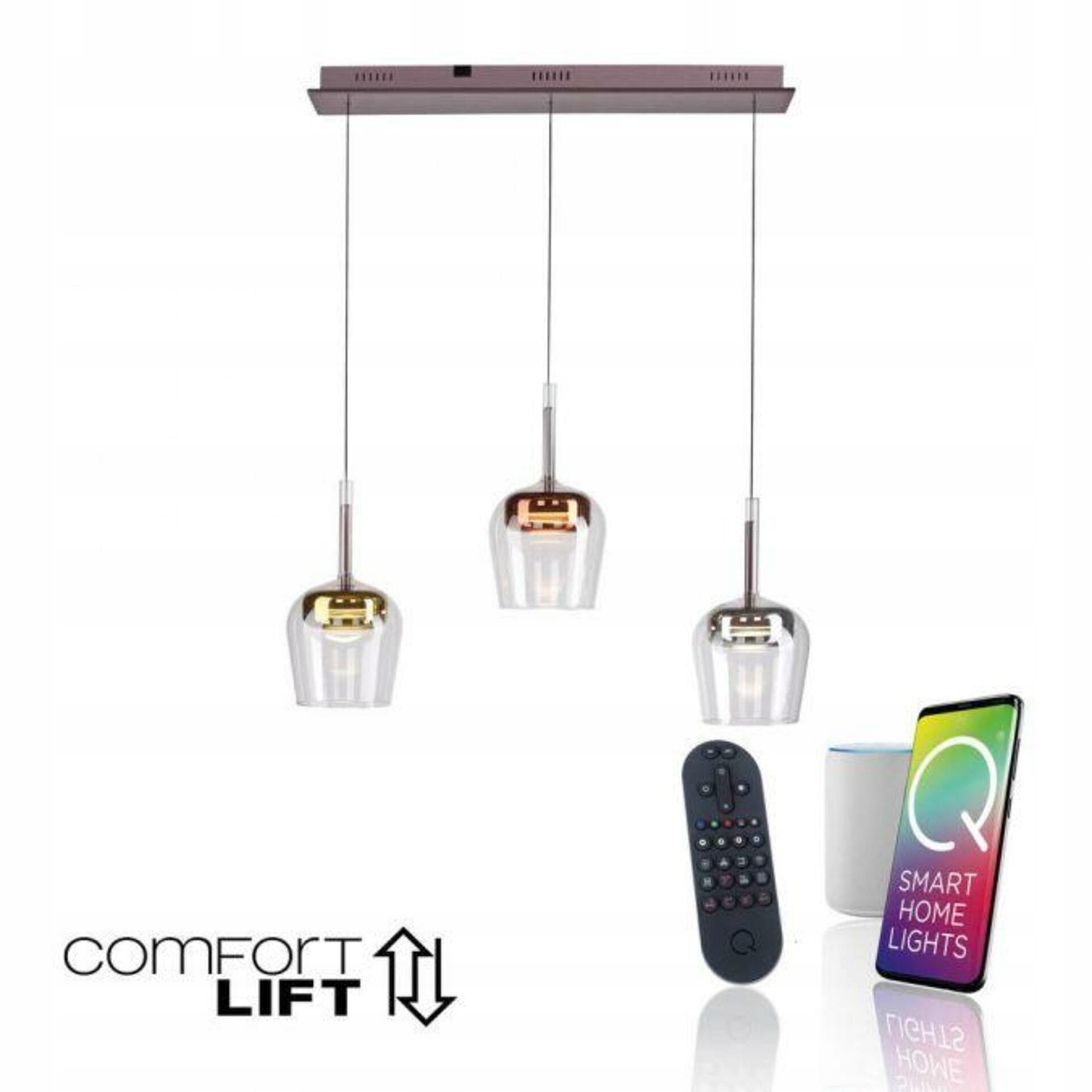 Paul Neuhaus Q-kon chytré trojramenné Led závesné svietidlo ZigBee 2700-5000K