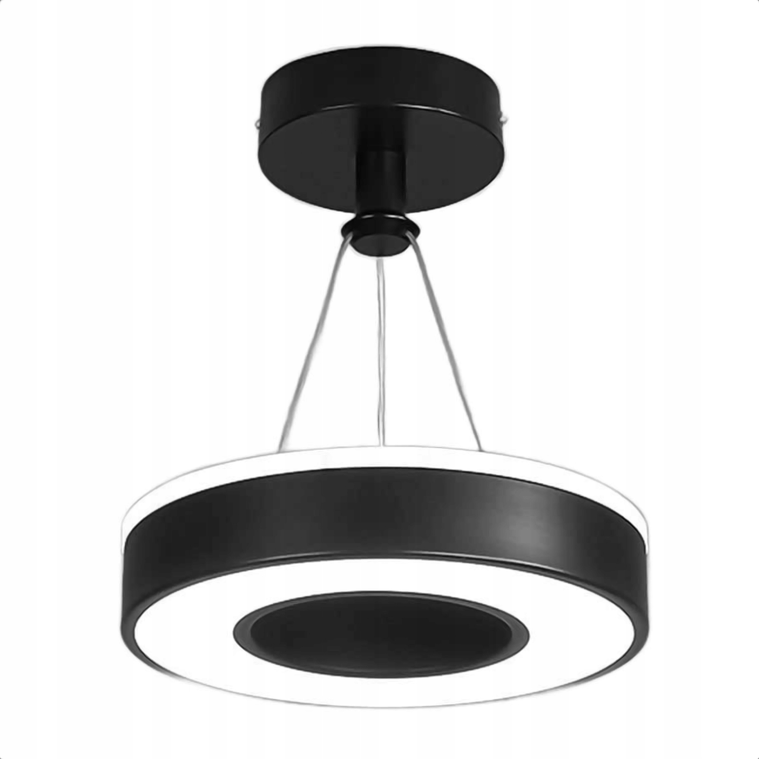 Závěsná Stropní Lampa Led Kulatá Energeticky Úsporná Černá Ring Teplá Barva