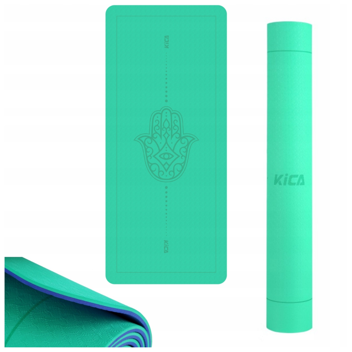 Wodoodporna karimata mata fitness do jogi ćwiczeń KiCA JM01 zielona