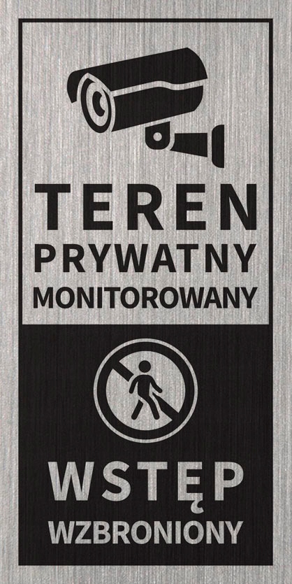

Tabliczka Teren Monitor. Wstęp Wzbroniony 10x20