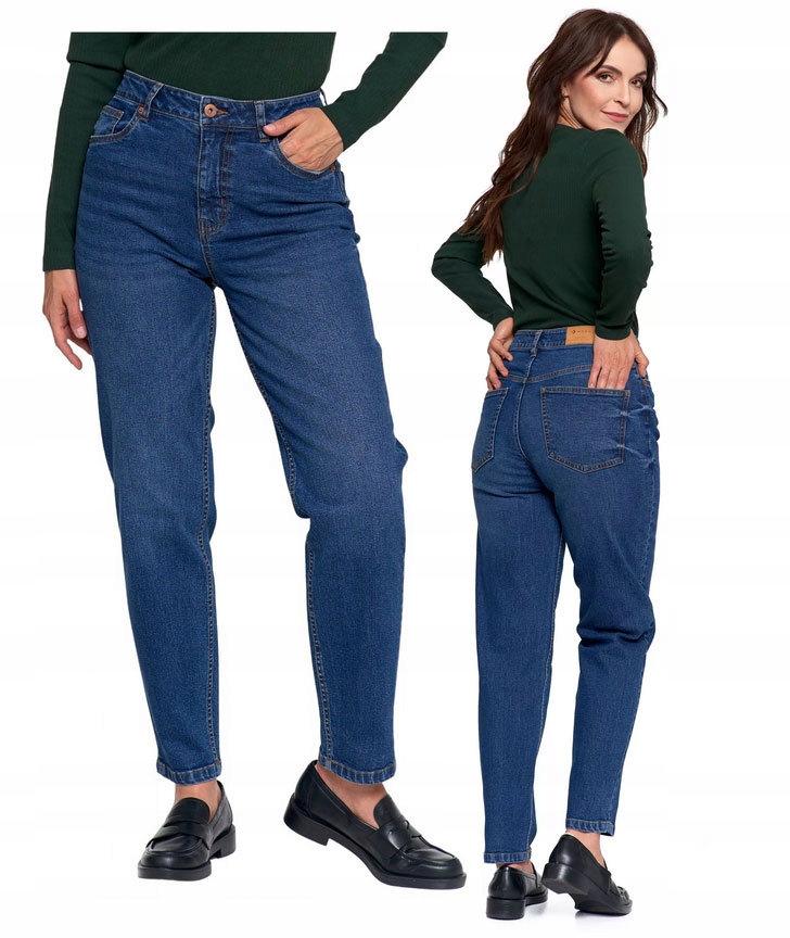 Moraj Spodnie Jeansy Damskie Mom Fit Z Wysokim Stanem 36