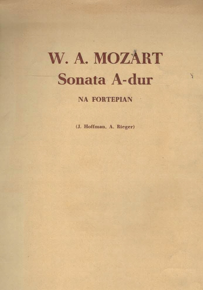 W.A.Mozart Sonata A-dur Nuty