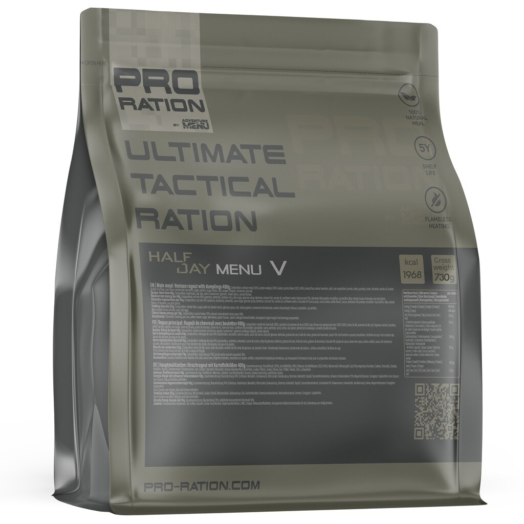 Potravinová dávka Pro Ration Ultimate Tactical Ration Half-Day Menu V