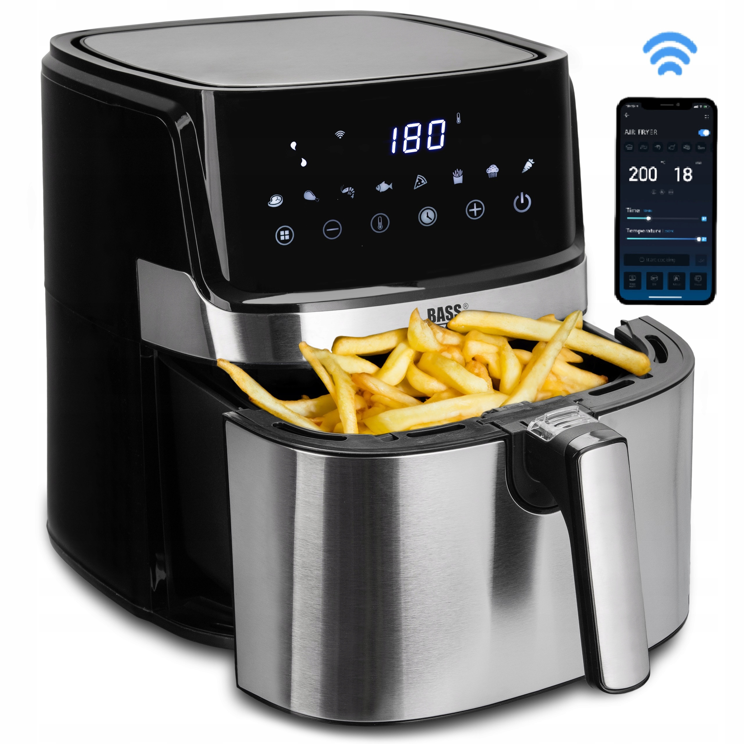 Frytkownica Beztłuszczowa 6,5L XL 2200W Wifi Air Fryer Frytownica LCD Smart