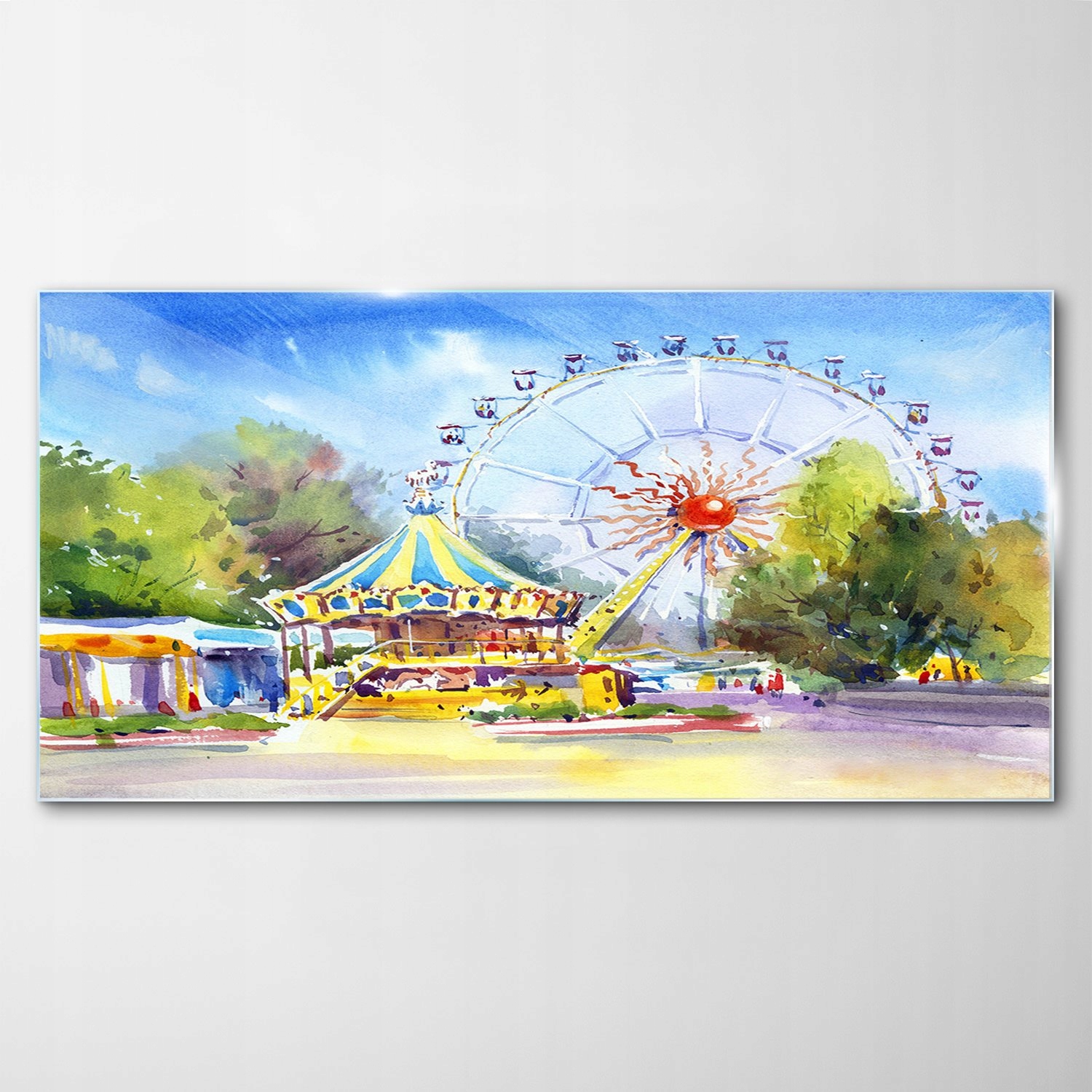 Obraz na skle Dekor Karuzela Zábavný park 120x60