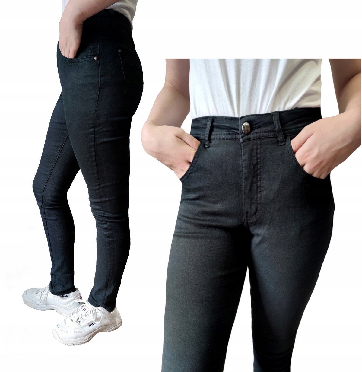 DÁMSKE NOHAVICE JEANS BLACK KLASICKÉ M