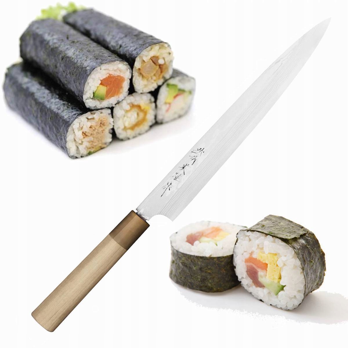 Hideo Kitaoka Aogami#2 Satin Damascus Japonský nôž Sashimi na sushi 27 cm