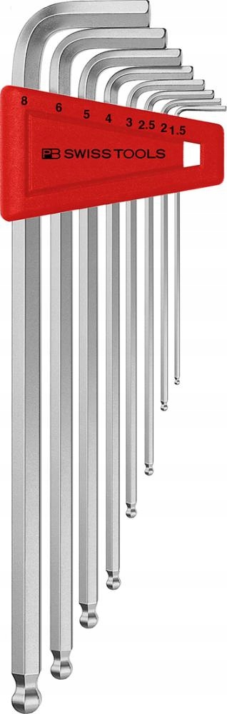 Sada imbusových kľúčov 8-dielna, 1,5-8 mm guľová koncovka Pb Swiss Tools