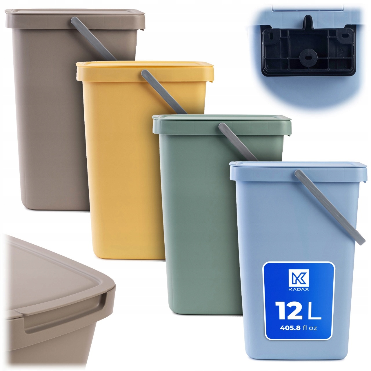 Levně 4x Odpadkový Koš 12L Nádoba Na Třídění Odpadu S Víkem Na Odpadky