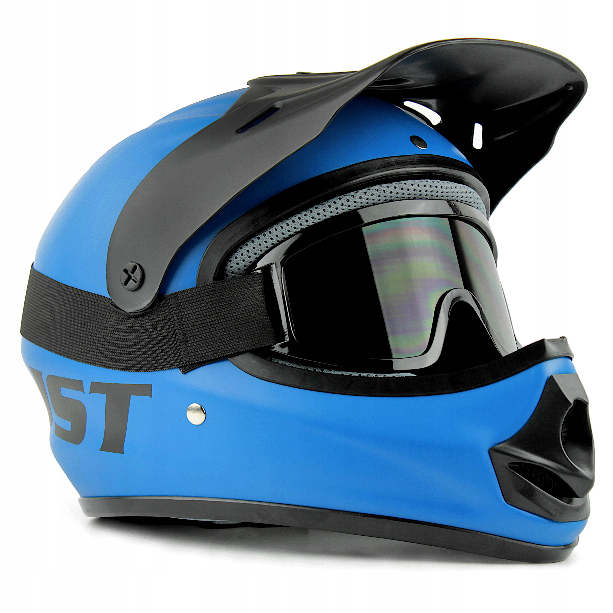 

Kask Motocykl Jst Cross Enduro Niebieski M Gogle