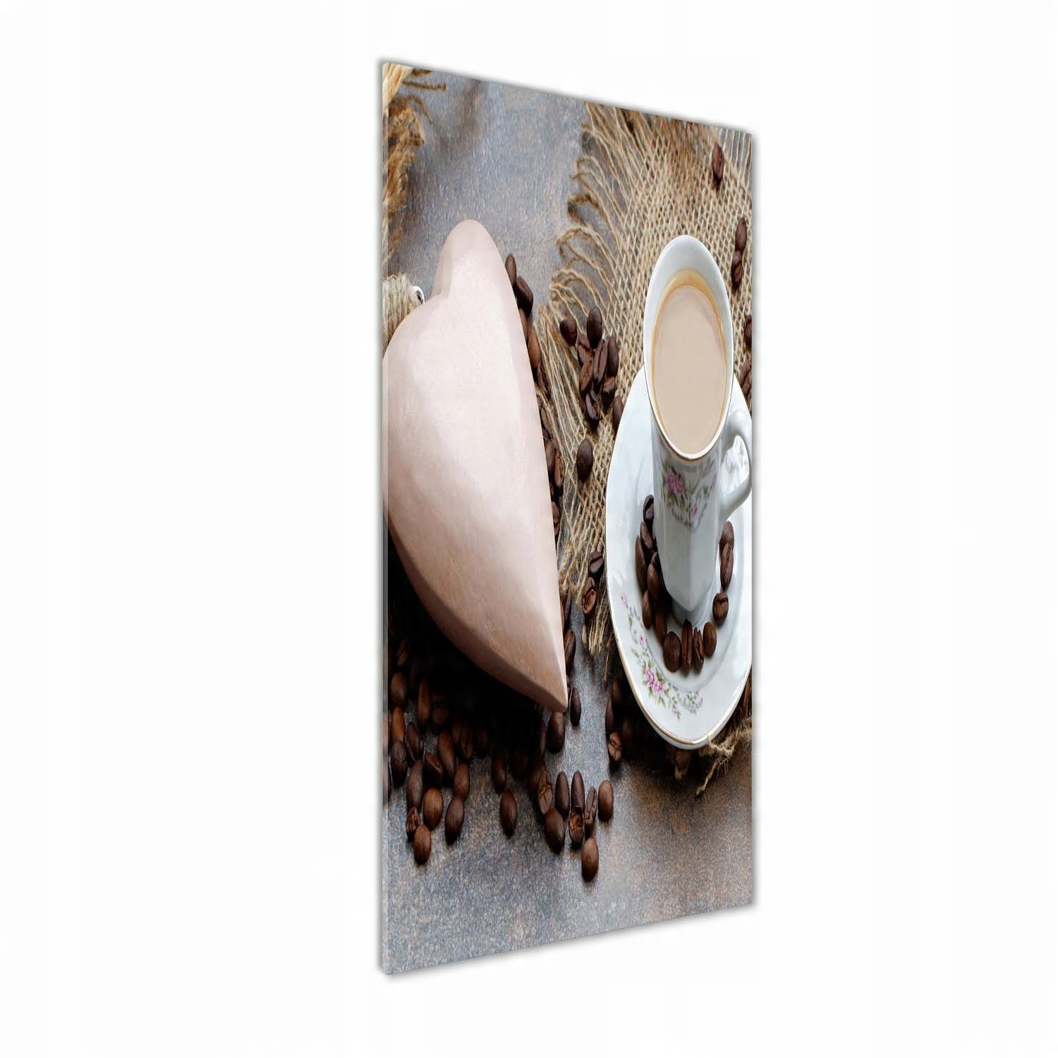 

Nowoczesny fotoobraz akrylowy Kawa i serce 50x125