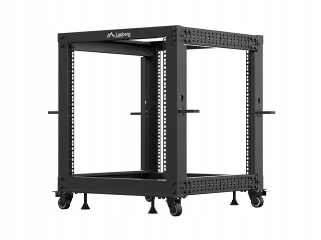 Lanberg Otvorený Rack 12U 19" 600X600-1100 Nastaviteľný Čierny