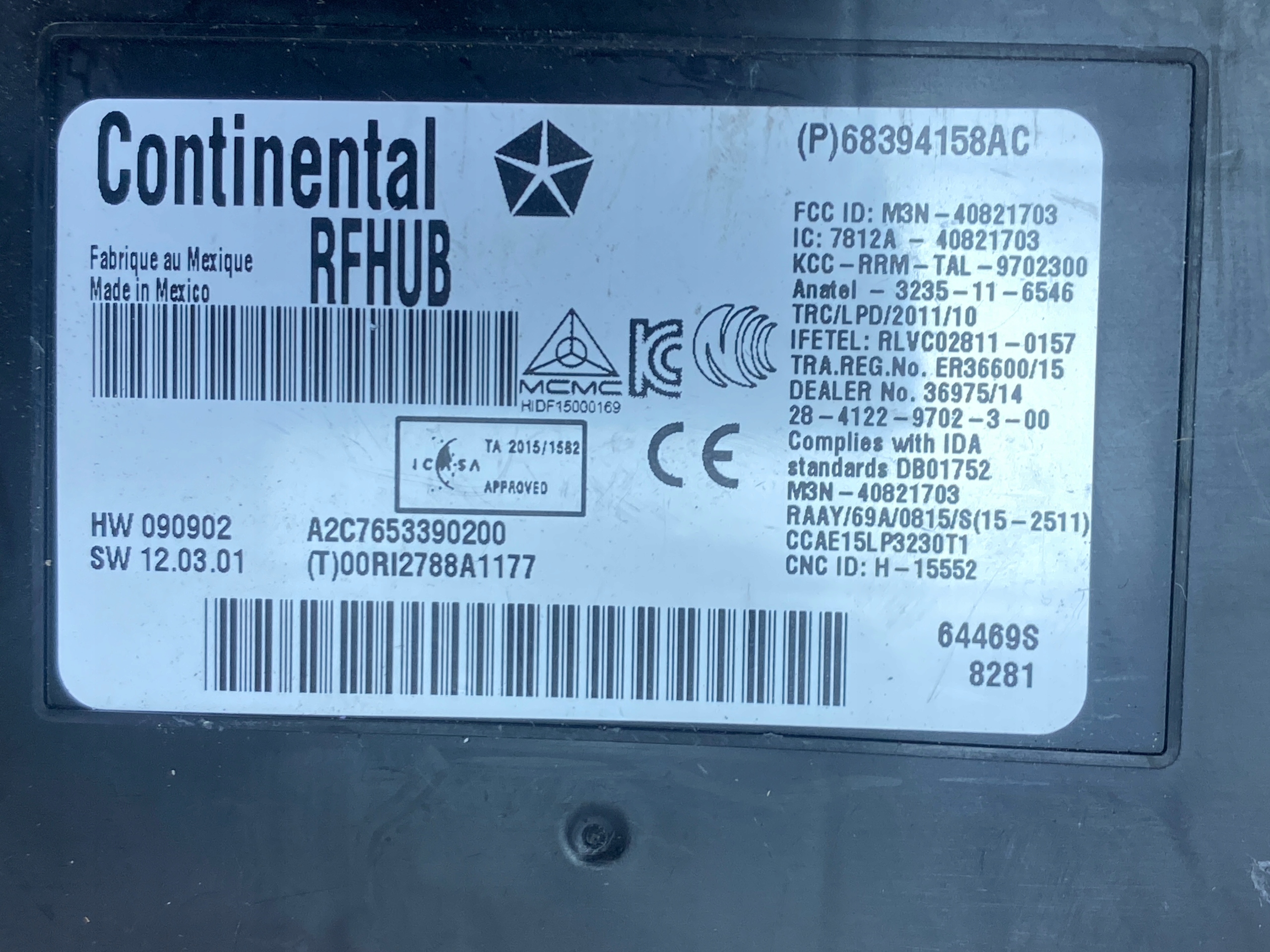 control unit module keyless Dodge Challenger Charger 2015+ USA