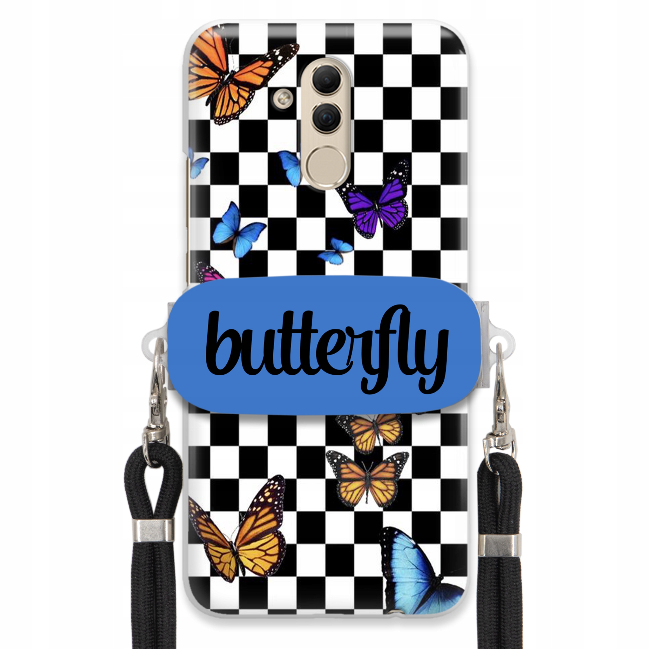Puzdro Na Huawei Mate 20 Lite Puzdro Obdĺžnikový Držiak Vodítko Butterfly Motýle