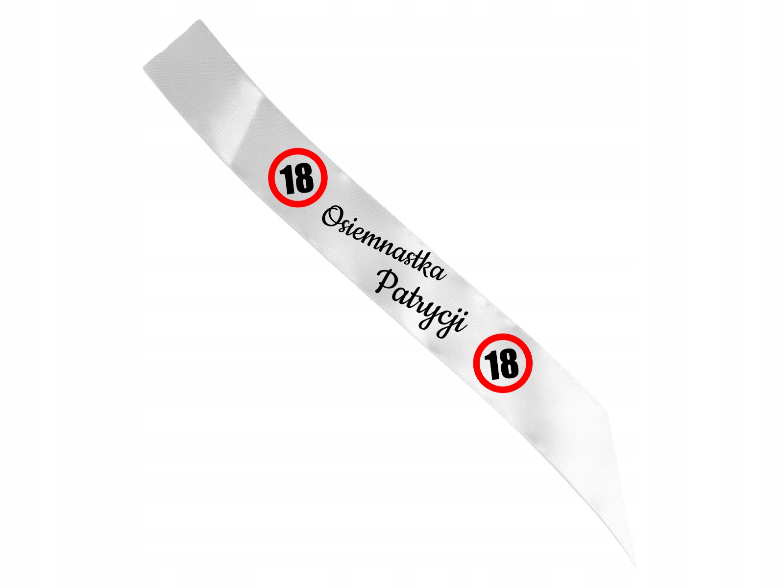 

Szarfa personalizowana na 18 urodziny swoje imię
