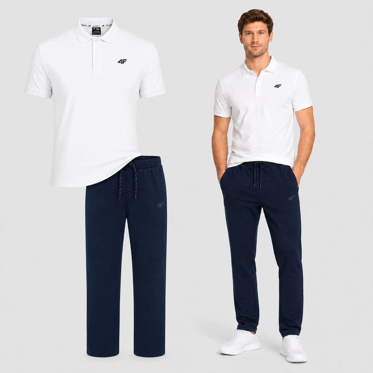 Pánský Set 4F Polo Tričko Kalhoty Casual Komplet Pro Každodenní Nošení 3XL SS26
