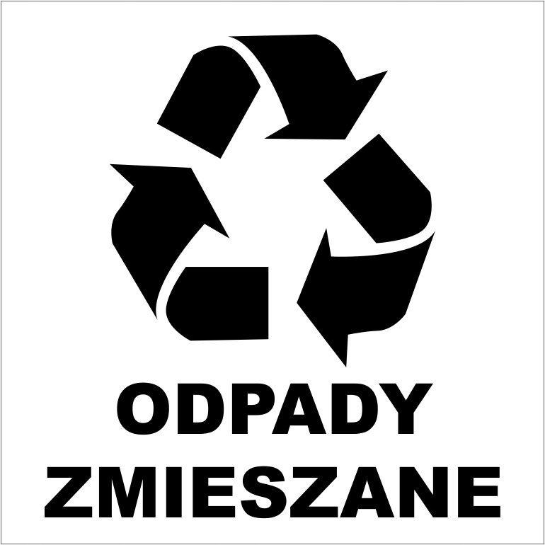 

Naklejka Odpady Zmieszane 15x15 cm segregacja.