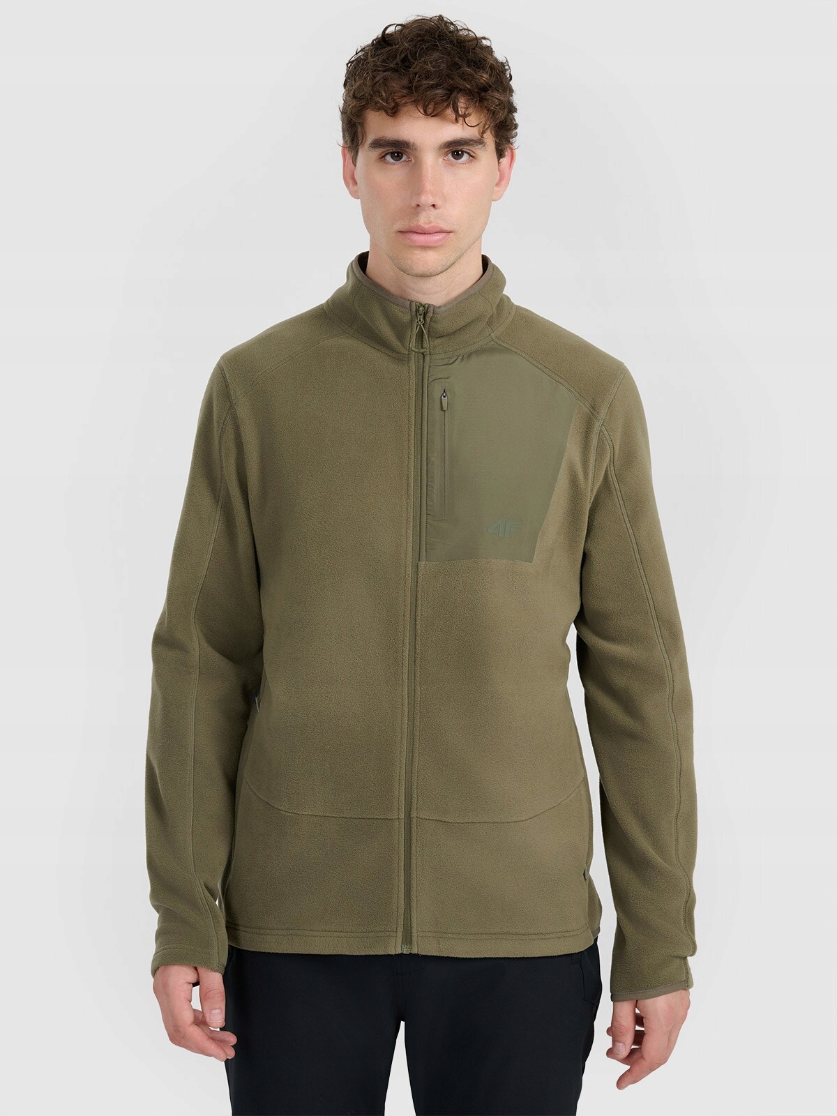 4F Polar se stojáčkem Polartec regular pánský khaki XL