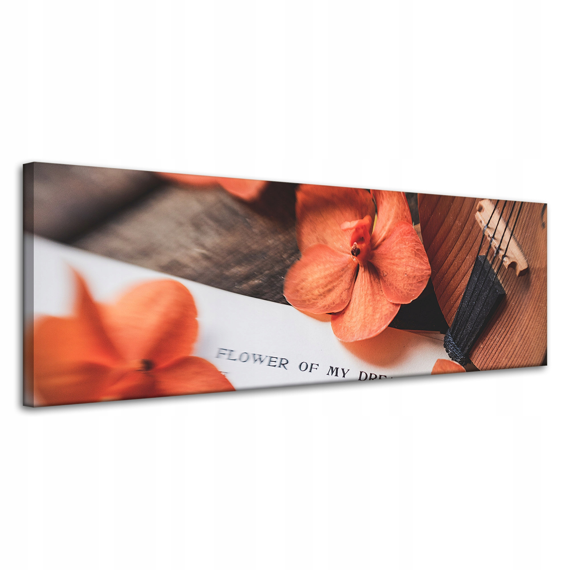 Obraz na plátně Hudba Noty Housle Květiny 120x40