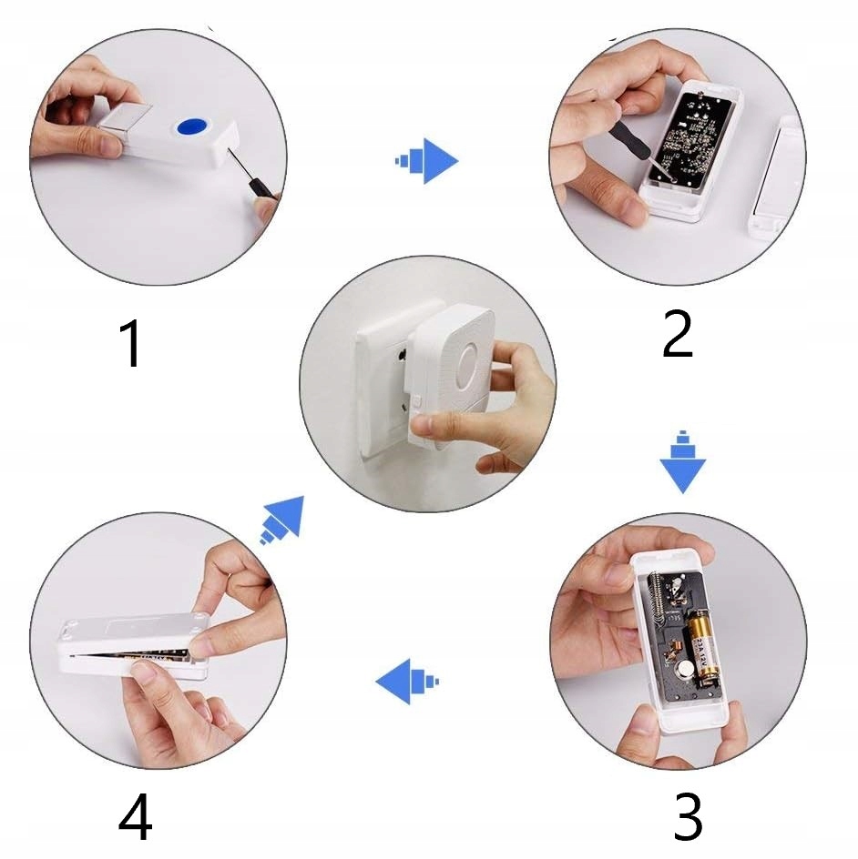 DZWONEK BEZPRZEWODOWY BEZBATERYJNY DO DRZWI WODOODPORNY FURTKI ZEWNĘTRZNY Kolor czarny