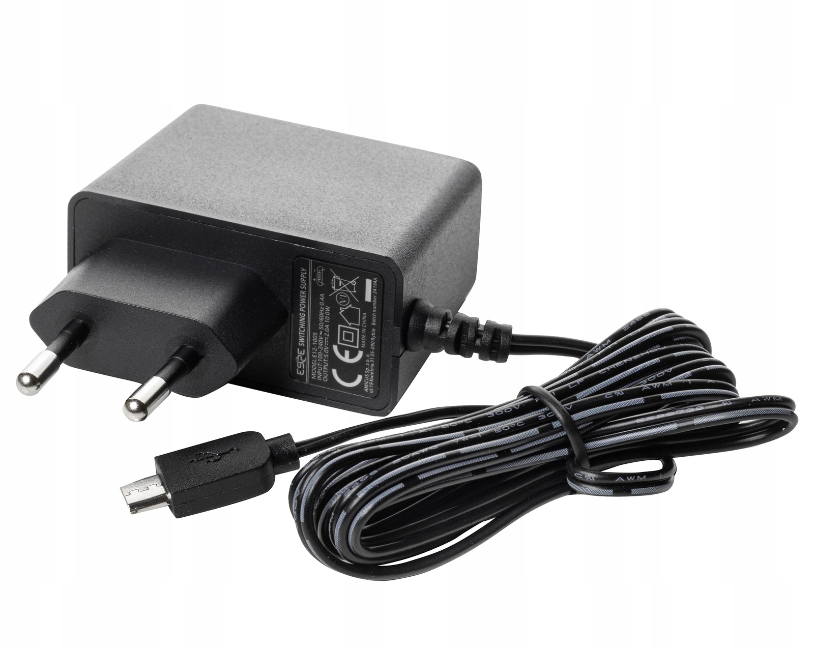 Zasilacz wtyczkowy Espe 5V 3A 15W microUSB E18-1505-UM1