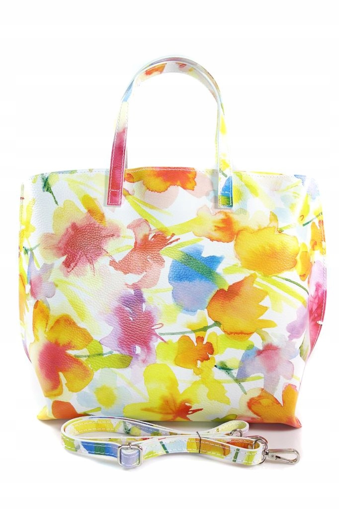 Italská vera pelle shopper bag A4 mašle květy