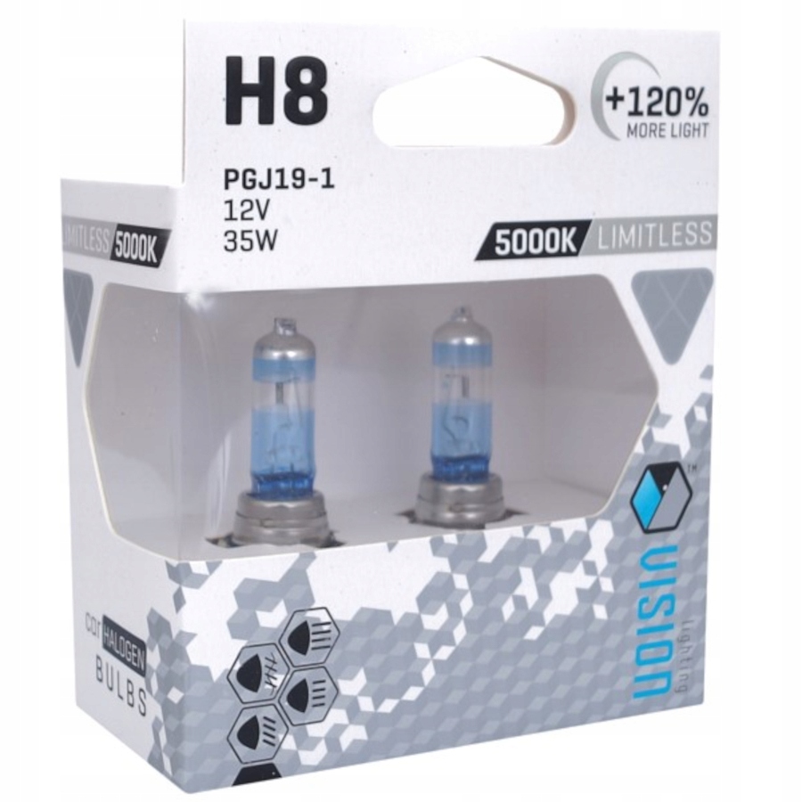 Żarówki H8 Vision Limitless White +120% 12V 35W 5000K Komplet Homologacja