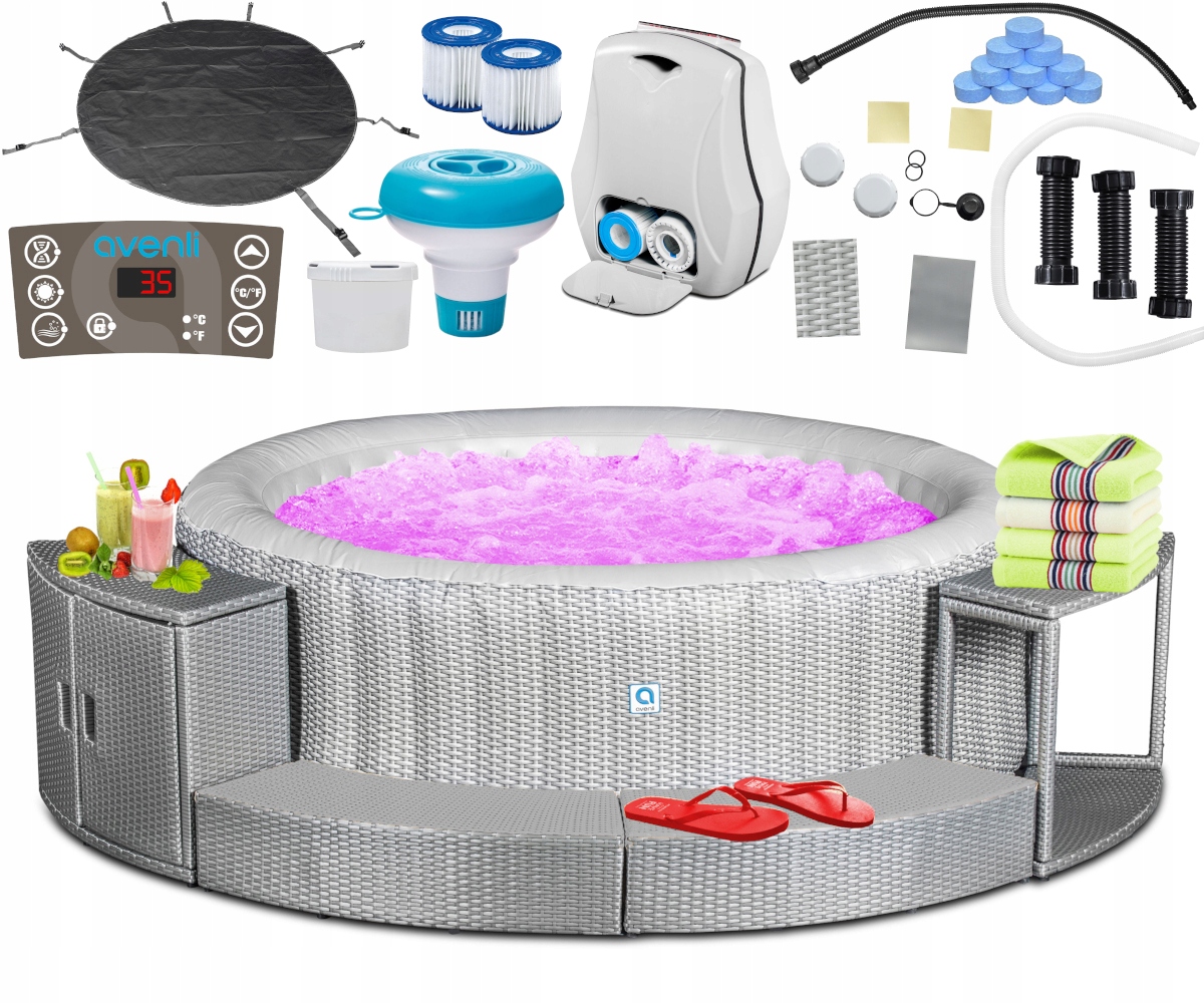 

Dmuchane Jacuzzi Spa Basen Ogrodowy 6 Osób + Meble