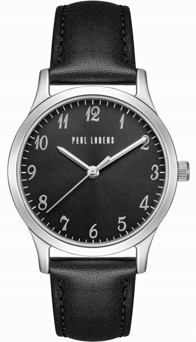 Dámské hodinky Paul Lorens quartzový ciferník černý, řemínek černý 32 mm