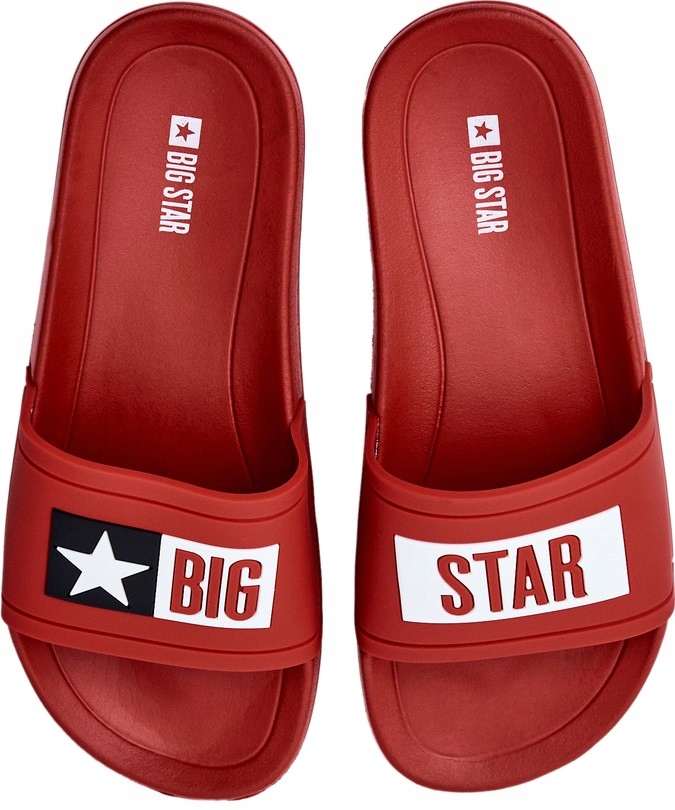 

Big Star Klapki Basen Plaża Męskie Red R44