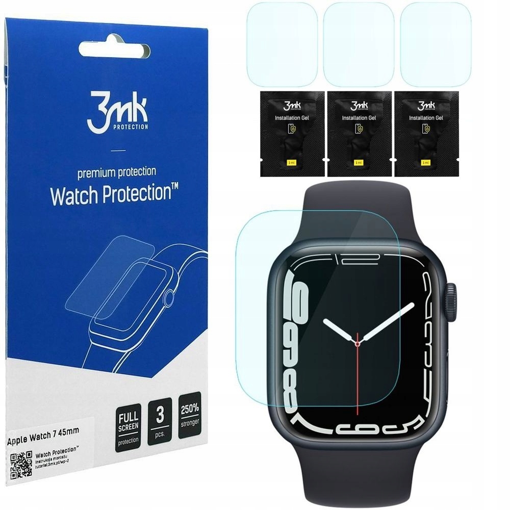 

3x Folia Hybrydowa do Apple Watch 7 45mm, 3mk Wp