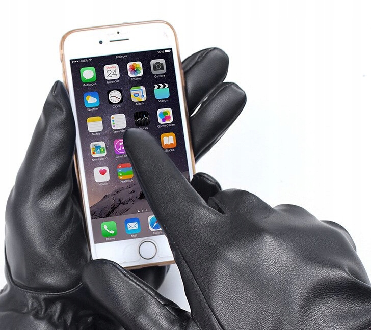 Reverse DOTYKOWE RĘKAWICZKI SKÓRZANE MĘSKIE SKÓRA NATURALNA OCIEPLANE r XXL Rozmiar XXL