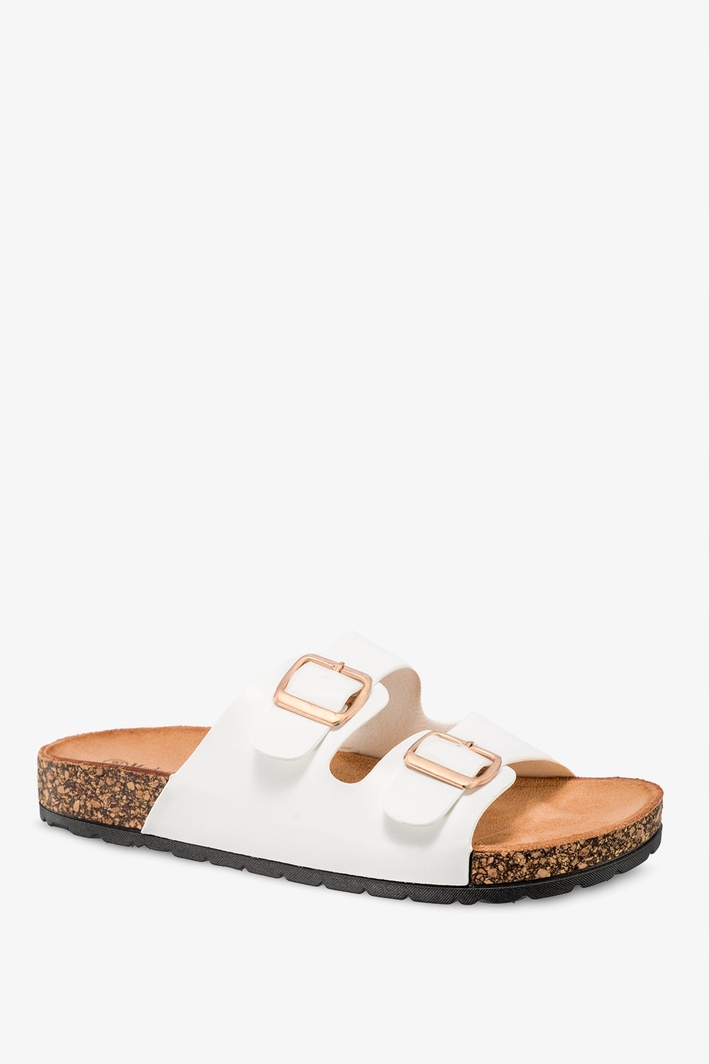 BIAŁE KLAPKI DAMSKIE NA PROFILOWANEJ KORKOWEJ PODESZWIE PŁASKIE r 38 Stan opakowania oryginalne