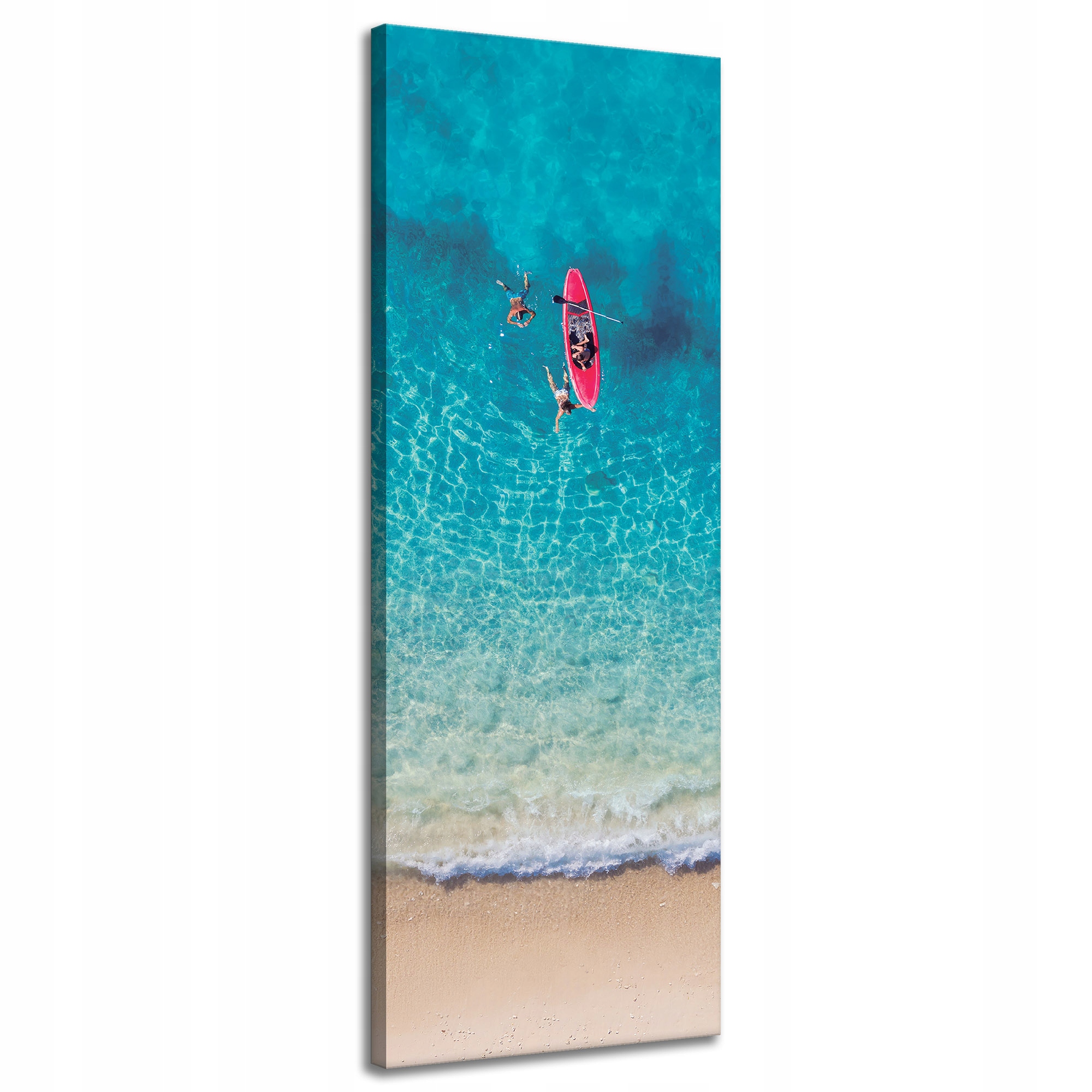 Obraz na plátně Kajak Pláž Lidé Odpočinek 40x120 cm Ideální jako dárek