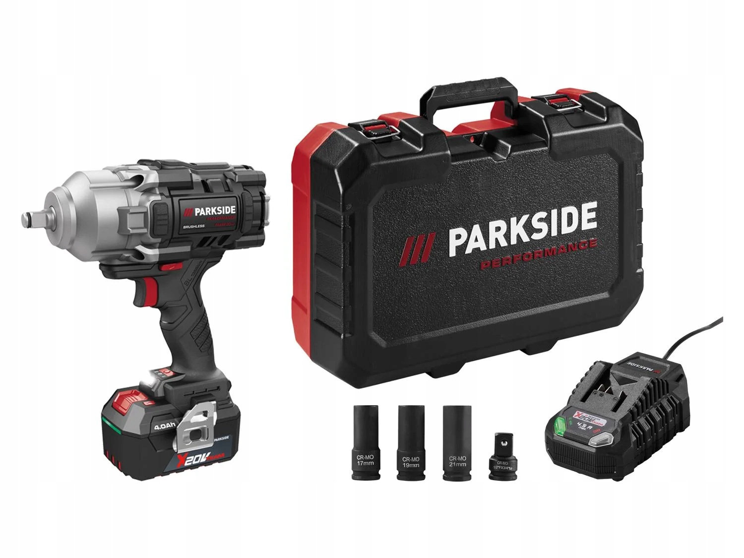 Klucz udarowy Parkside Performance Passp 20-Li C4 Akumulator 4ah ładowarka