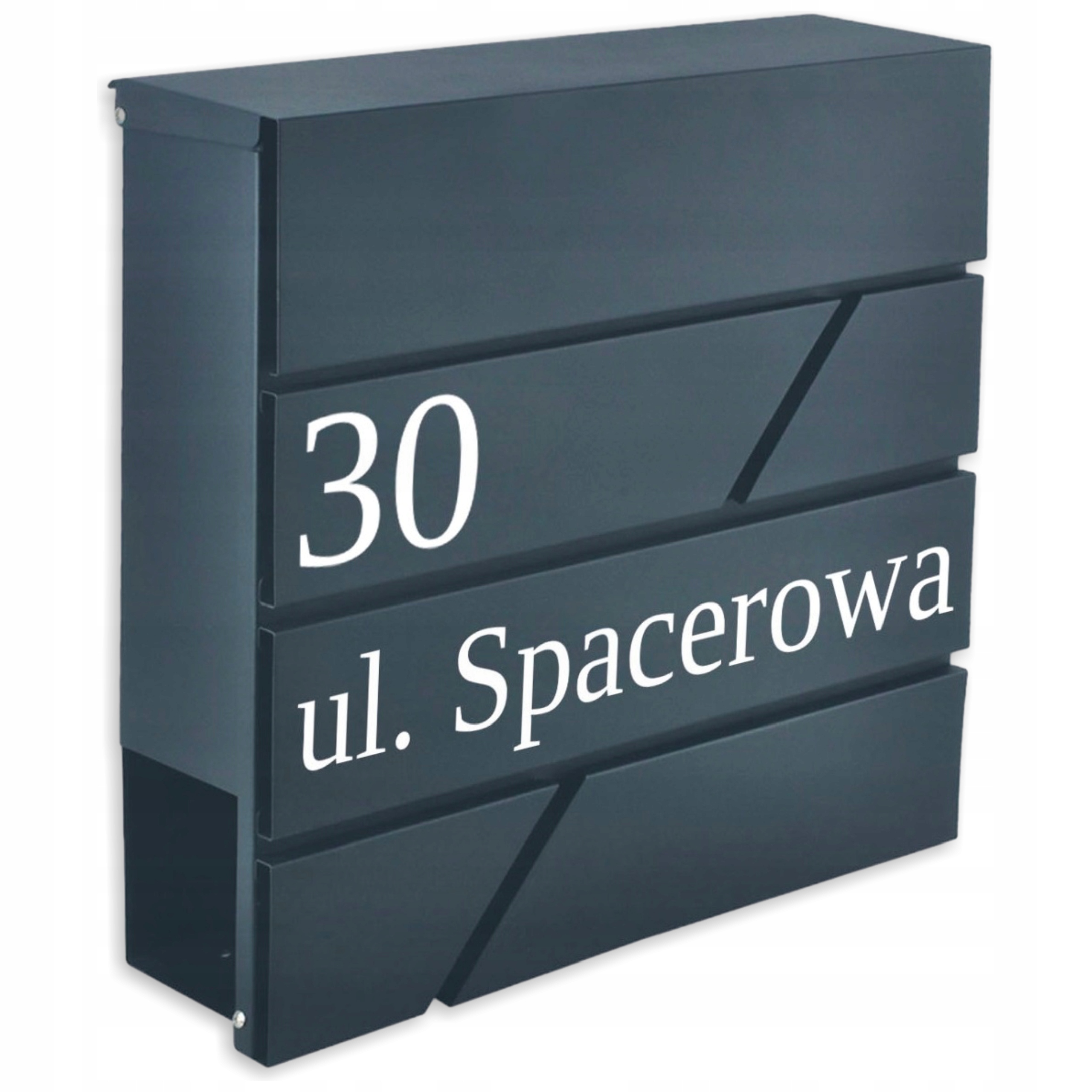 Poštovní Schránka Na Novinové Dopisy Antracit S Číslem Domu A Adresou Uv Tisk