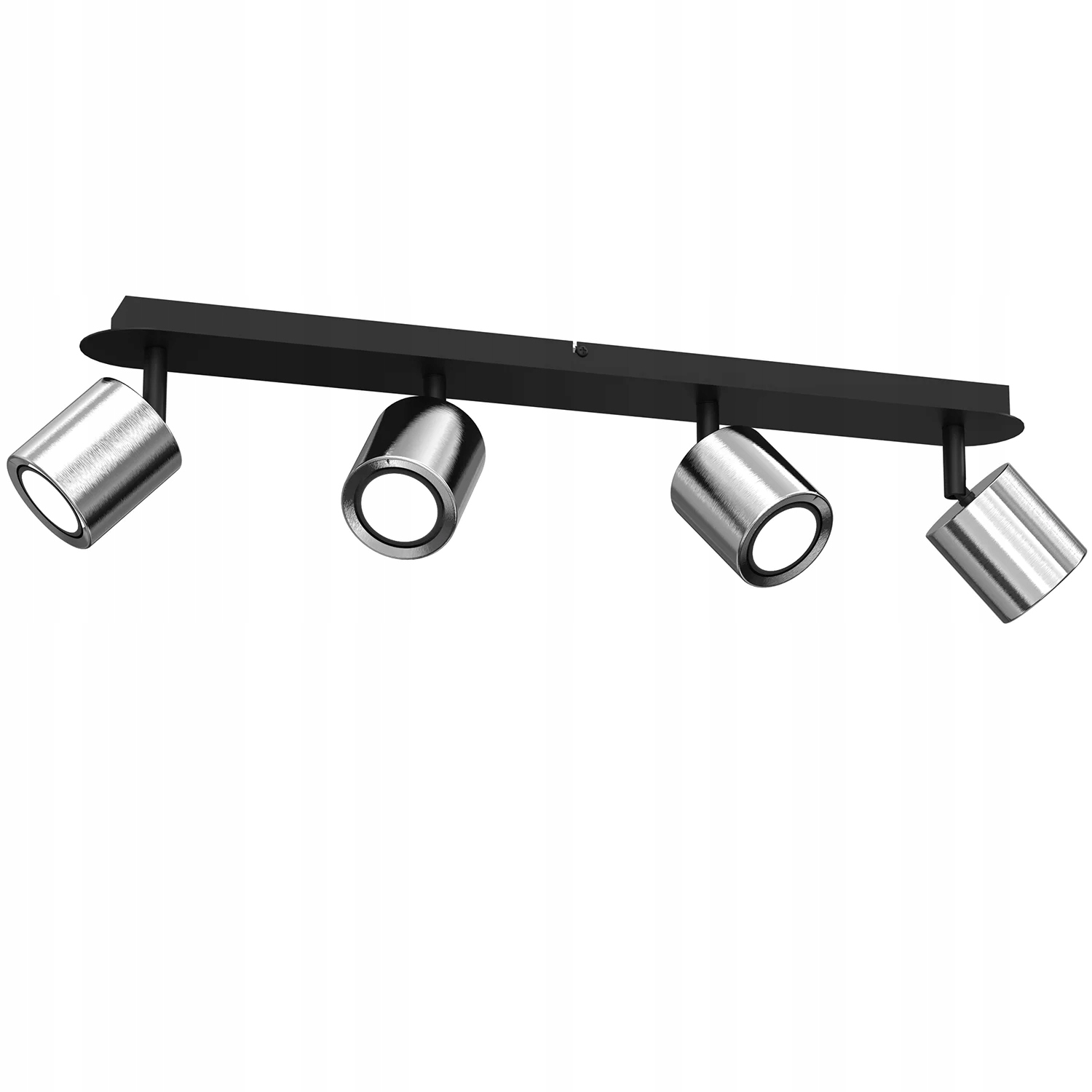 Stropná lampa 4 okrúhle reflektory čierna nikel 4 ks lišta 66 cm Luminex