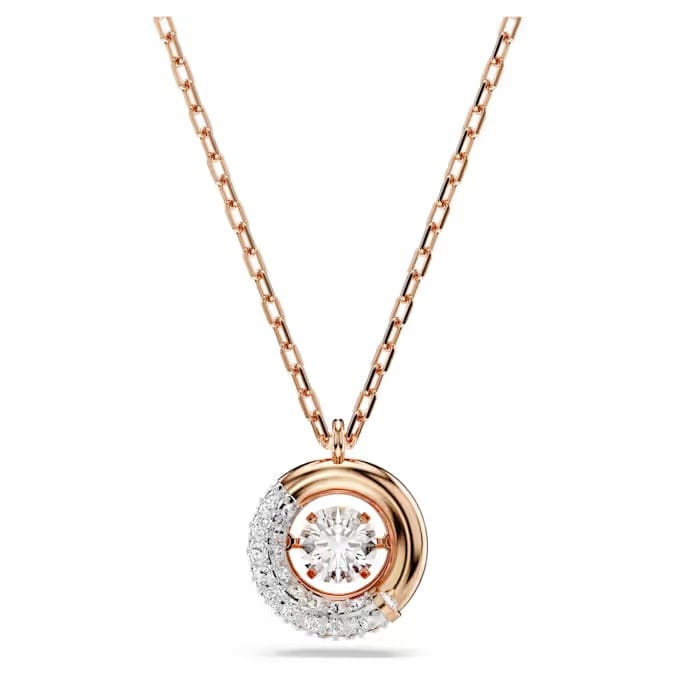 Náhrdelník Swarovski od Dextera Kolečko a křišťály Ocel pozlacená, nastavitelný