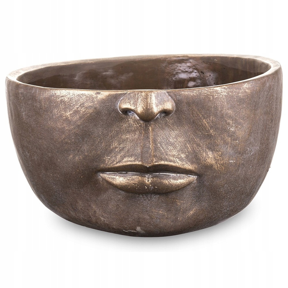 DONICZKA GŁOWA CEMENT ZŁOTA BRĄZOWA 18x38cm TWARZ